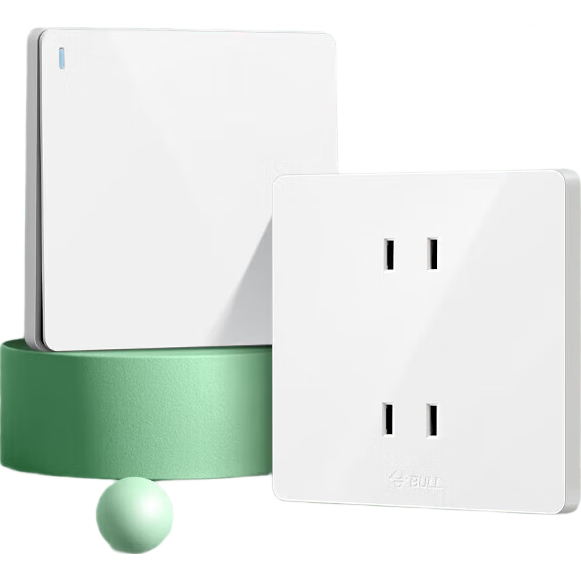 BULL Switch Socket, G12 Series, 10A Four-Hole Socket, 86-Type Socket Panel, G12Z222S, Ivory White