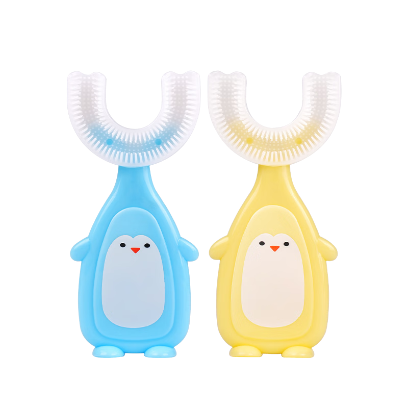 Baicuilai Children's Toothbrush, U-Shaped Manual Silicone, for Ages 2-12, Baby And Toddler Oral Cleaning Device