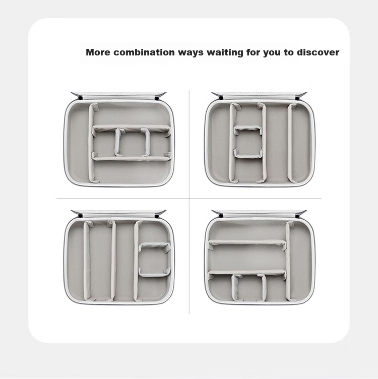 Biyoumei Digital Storage Case, Hard Shell EVA Box, Large Capacity, for Data Cables, Hard Drives, Headphones, And Accessories Organization, Handheld, with Rows 6