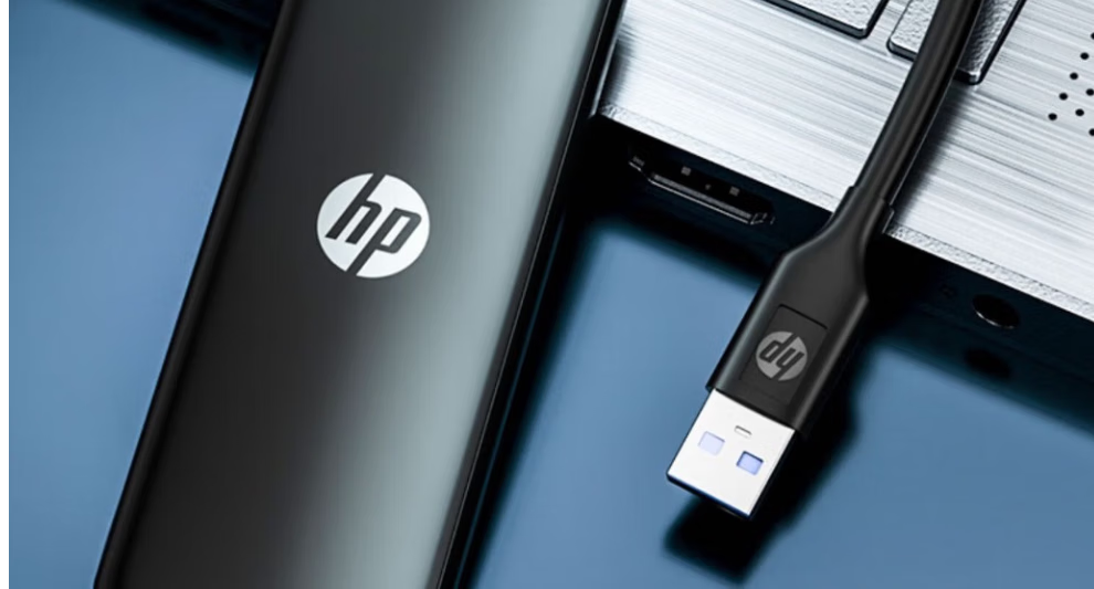 HP CT110c USB Hub, Computer USB Expansion Port, 4-Port USB 2.0 Hub, USB Extension Cable, Black 3