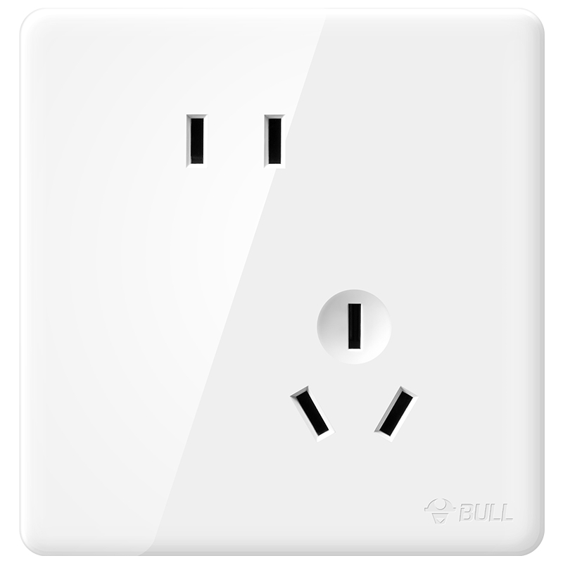 BULL Switch Socket, G28 Series, 10A Slanted Five-Hole Socket, 86-Type Socket, G28Z223AS, Pearl White, Pack of Te