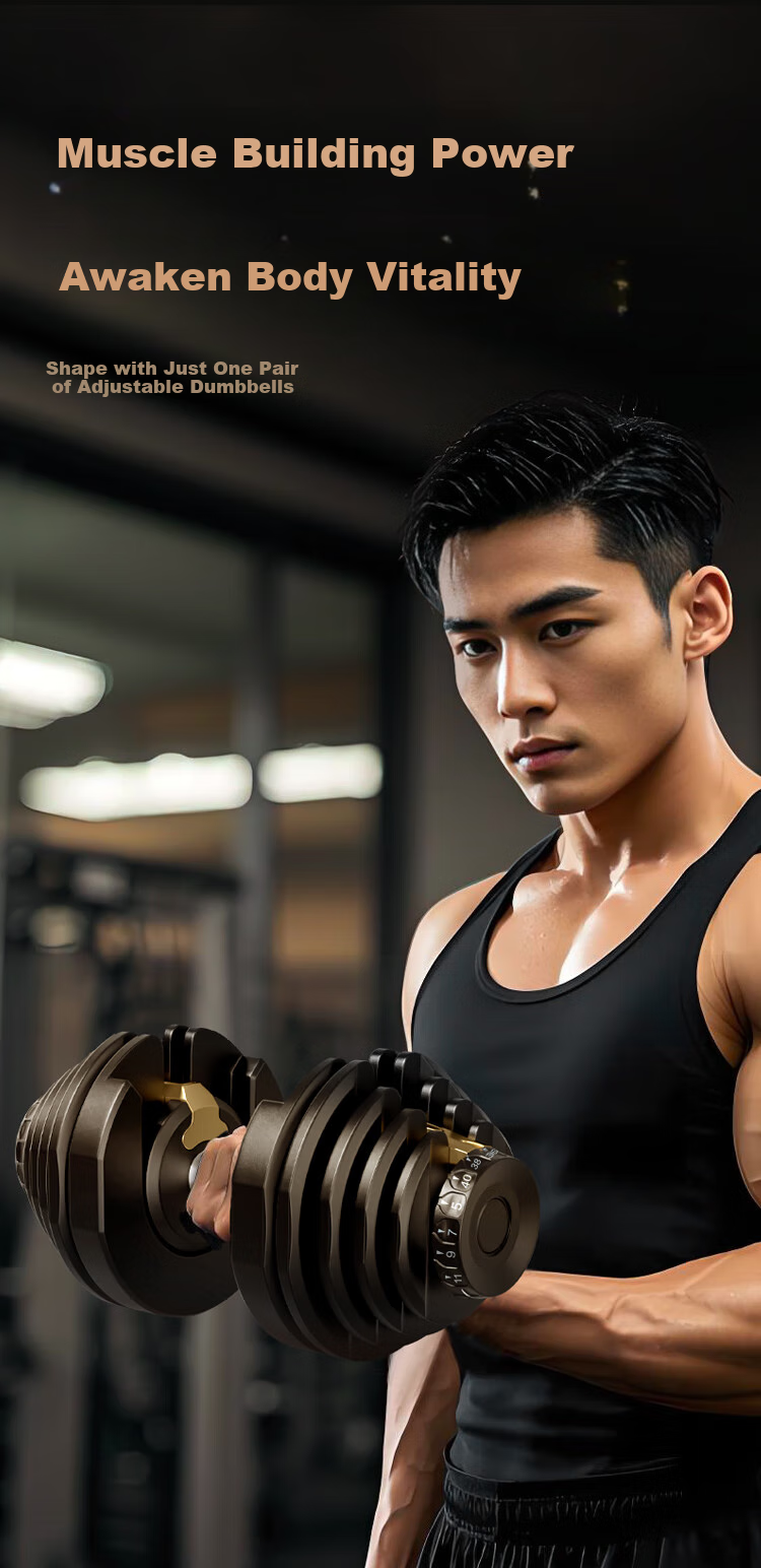 JD Original Adjustable Dumbbell Set, Men's Home Gym Equipment, Strength Training Fitness Gear, 40kg Capacity 3