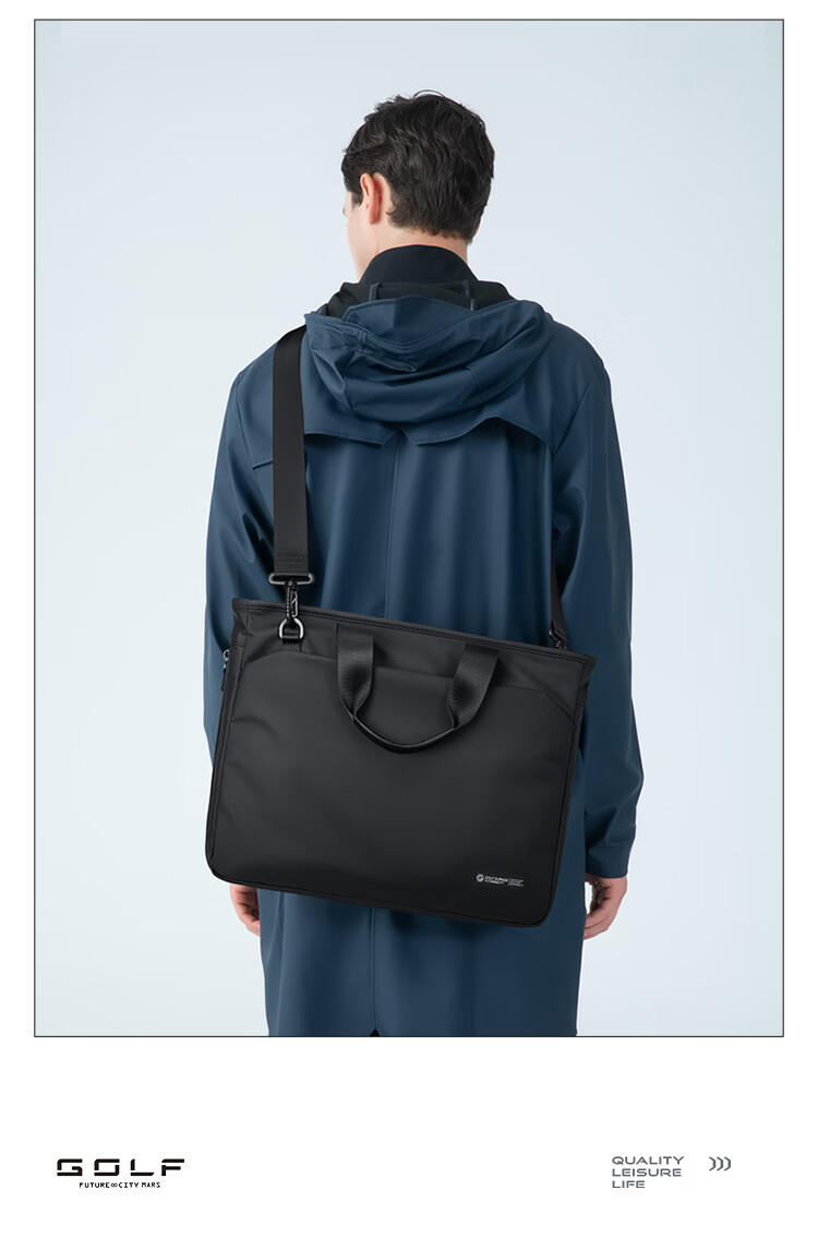 GOLF Business Briefcase Men's Expandable 14/16 Inch Laptop Bag Multi-Compartment Office Document Bag 4