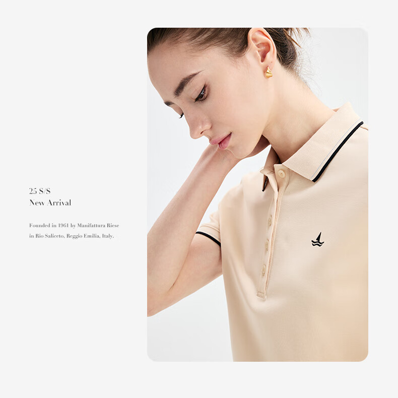 Navigare Women's Basic Collared T-Shirt, Commuter Short-Sleeve Polo Shirt, 2325525529 31