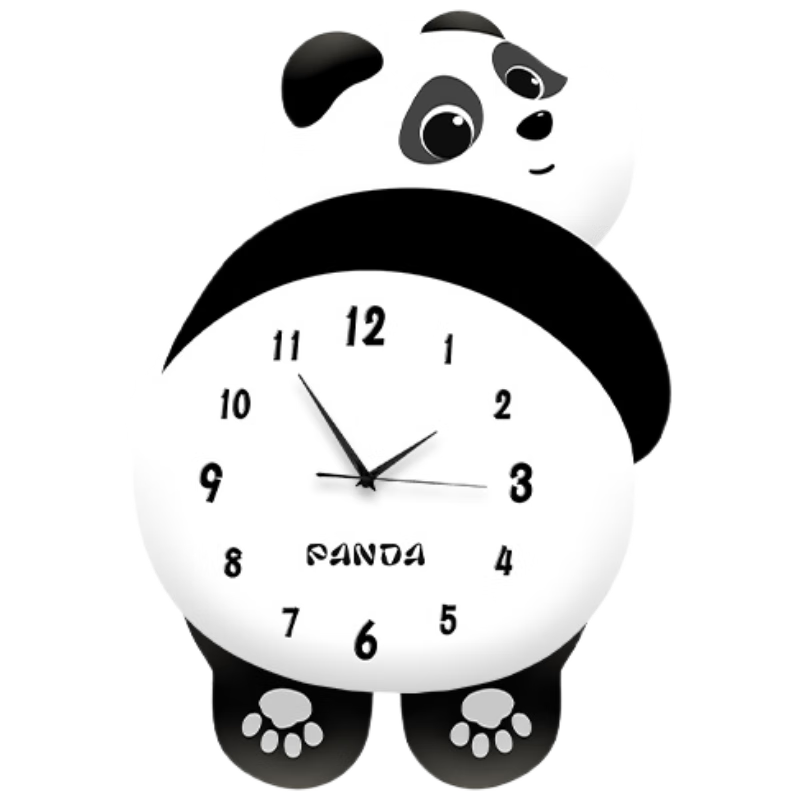 Mao Jiu Jiang Cute Panda Wall Clock Simple Elegant Living Room Creative Hanging Clock Dining Room Decorative Art