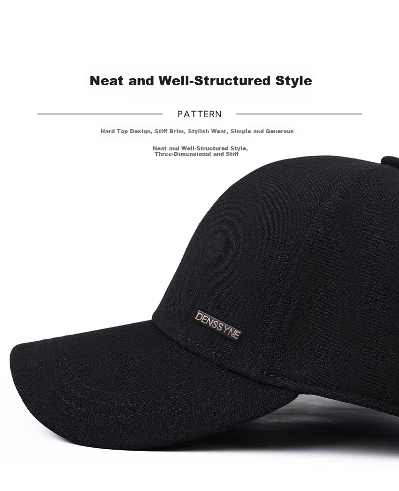 Denssyne Men's All-Season Casual Hard Brim Baseball Cap, Brand Authentic Sun Protection Cap for Middle-Aged And Elderly 4