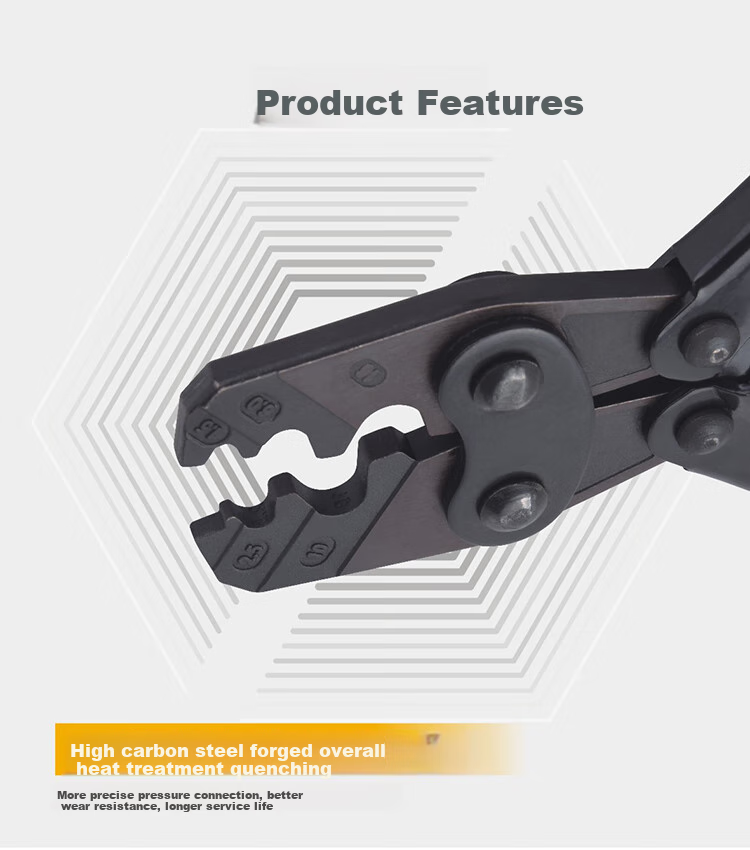 KELTONN Bare Terminal Ratchet Crimping Pliers, Terminal Crimper, Cold Press Terminal Crimping Tool, 1.5-16mm², KT12516 2