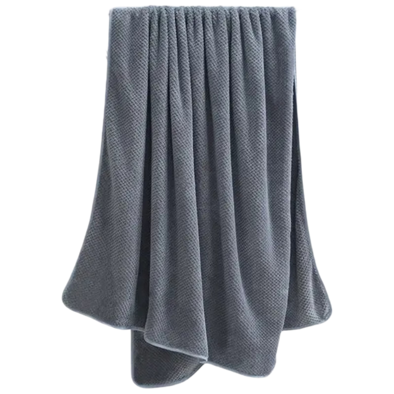 Grace 7A Antibacterial Bath Towel, Pineapple Pattern, Class A Absorbent, Soft And Skin-Friendly, for Adult Men And Women, Shower Wrap, Sports, Charcoal Gray