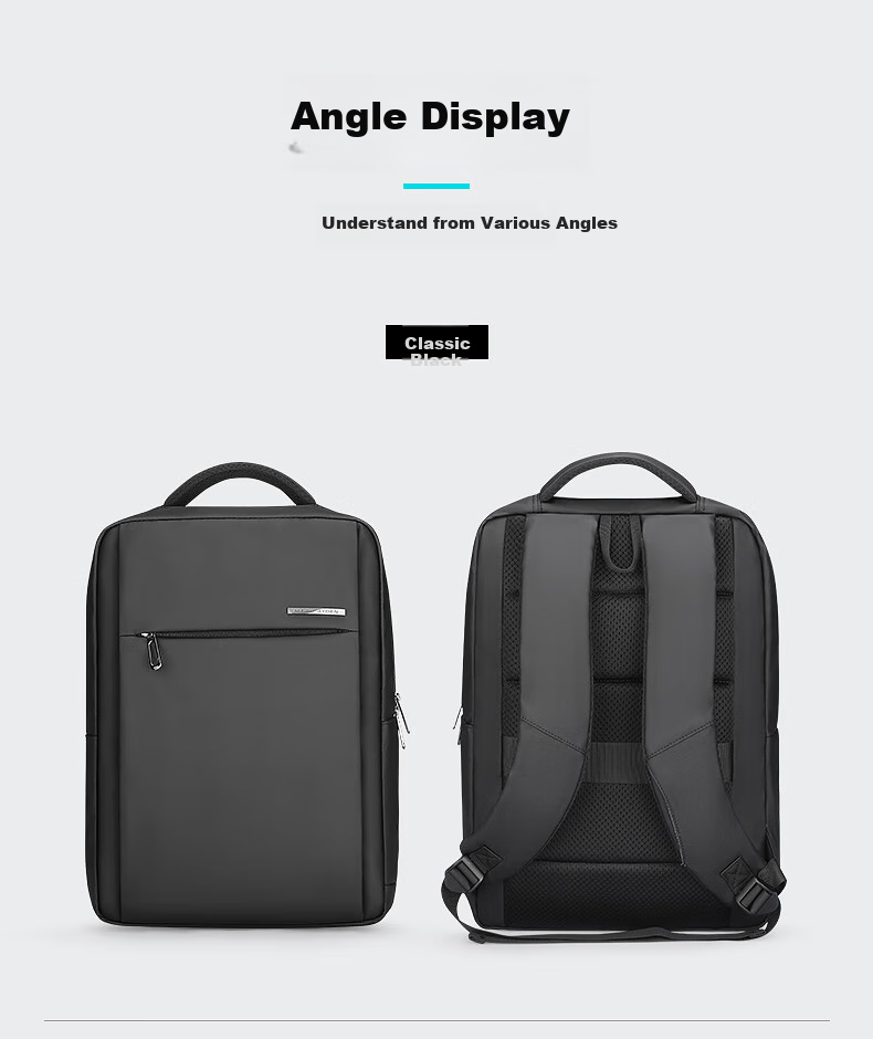 MARK RYDEN Backpack for Men, Multifunctional Laptop Bag, Large Capacity Travel Student Schoolbag MR2900 Upgraded Classic Black Versio 14