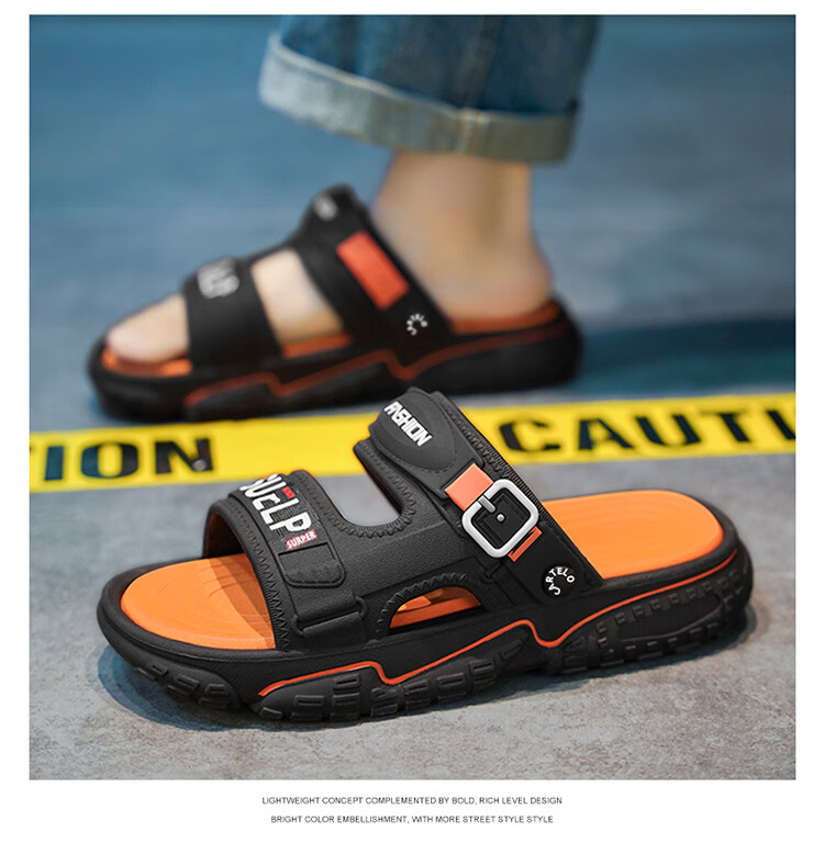 CARTELO Men's Slippers for Outdoor Wear, Thick-Soled Casual Sandals for Summer 2026, Breathable Beach Shoes 15