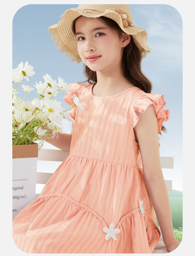 Disney Girls' Summer Cotton Dress Green Princess Dress for Older Girls 2DQ058 Size 120 15