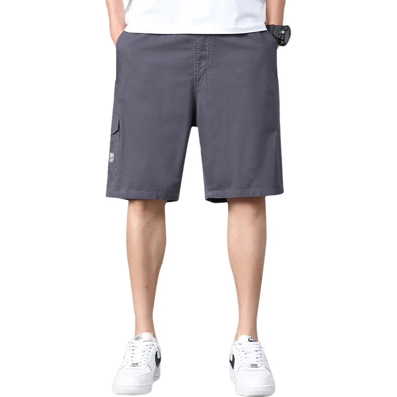 TUCANO Men's Shorts, Summer Pure Cotton Trendy Versatile Cargo Sports Lightweight Breathable Five-Point Pants, Dark Gray, 2XL