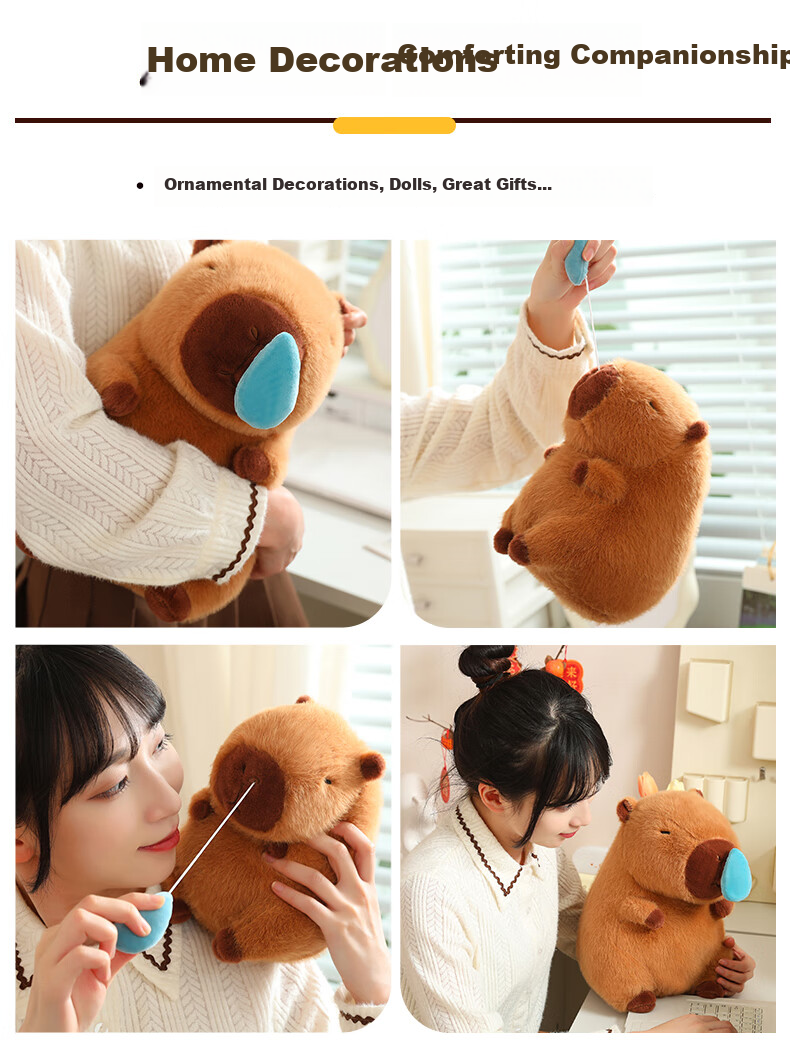 Beishangxing Capybara Plush Doll Large Stuffed Toy Children's Companion Pillow for Boys And Girls Birthday Gift 5