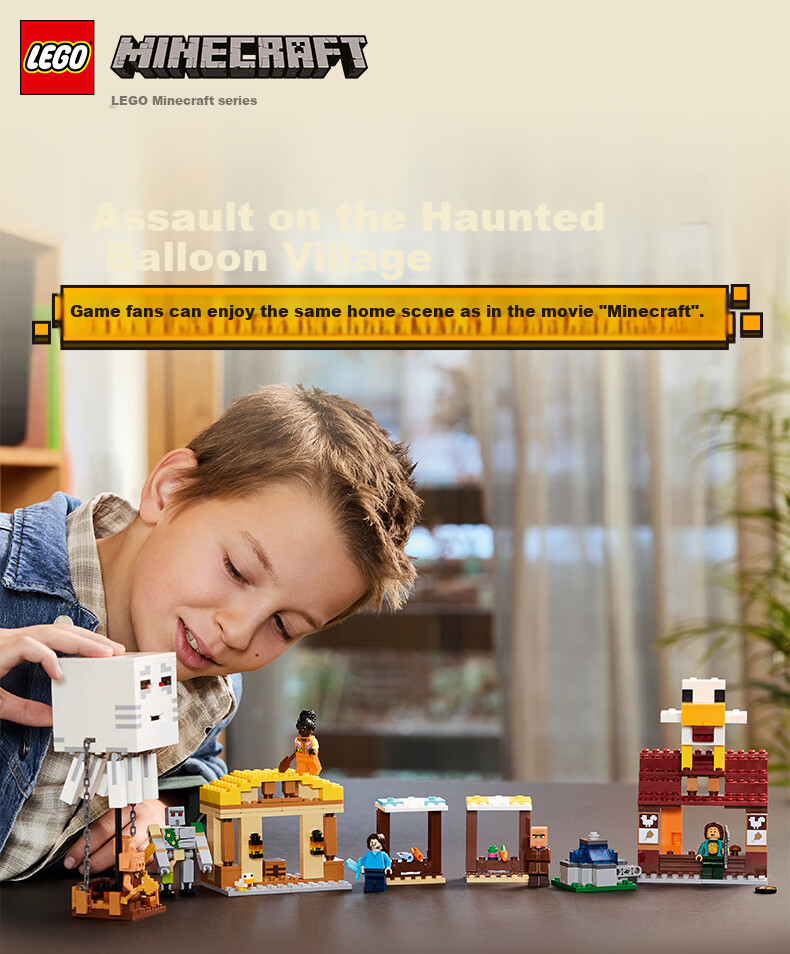 LEGO Minecraft 21273 Haunted Balloon Village Attack Building Set, Boys And Girls Children's Toy Birthday Gift Decoratio 1