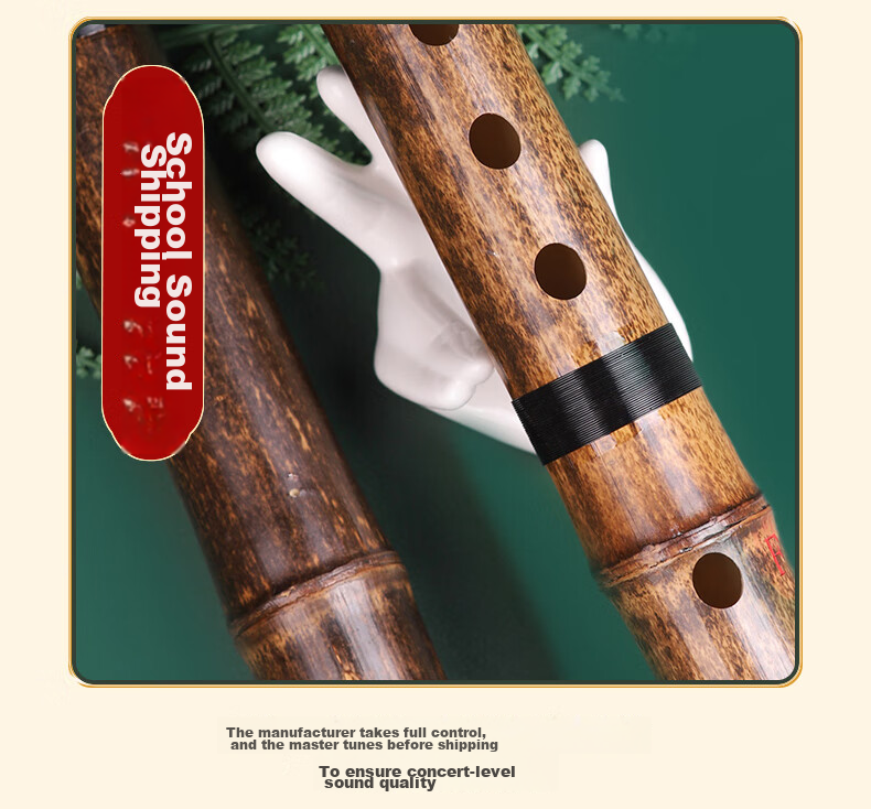 Daoyun Purple Bamboo Xiao Flute, Eight-Hole G Key, Beginner's Entry-Level Professional Ancient Style Purple Bamboo Short Flute, Musical Instrument 13
