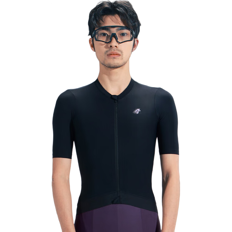 Lameda Sun Protection Cycling Short-Sleeve Shirt for Men, Spring And Summer Moisture-Wicking High-Elasticity Road Bike Mountain Bike, Black, XL Size