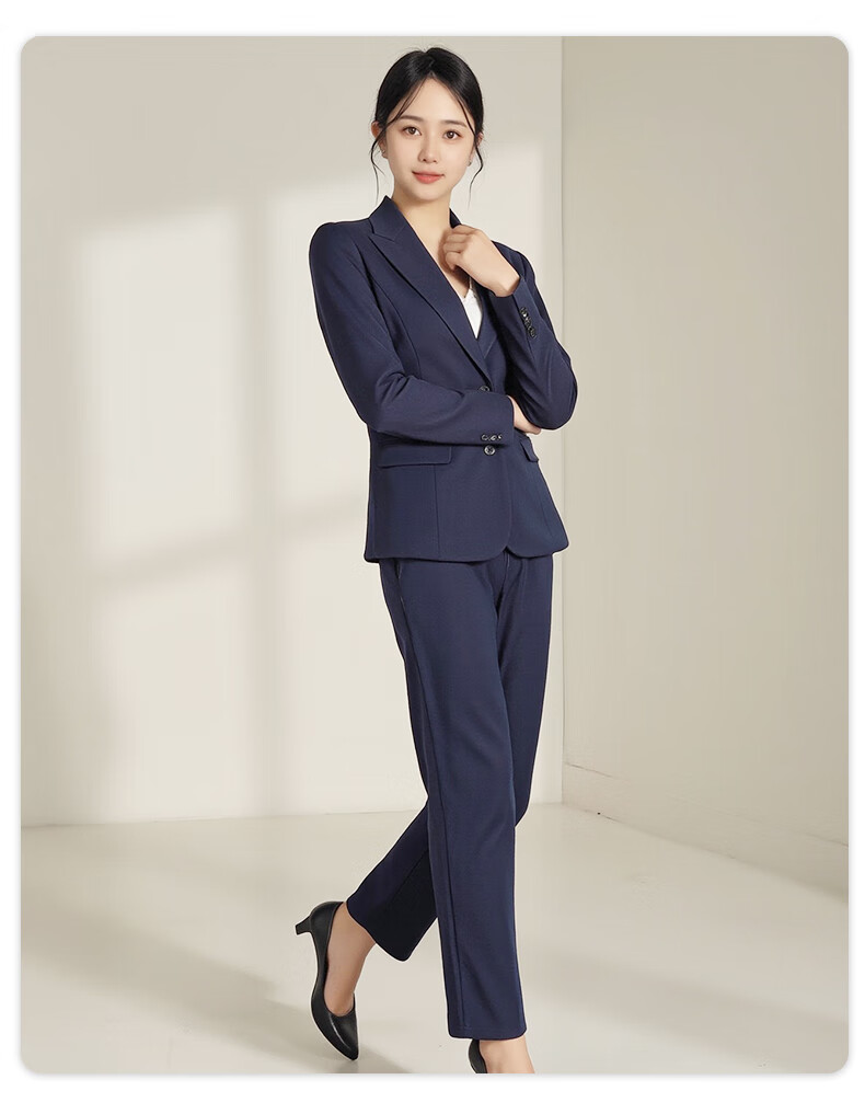 ROMON Women's Tailored Blazer Suit Slim Fit Professional Business Interview Work Commuter Jacket 13