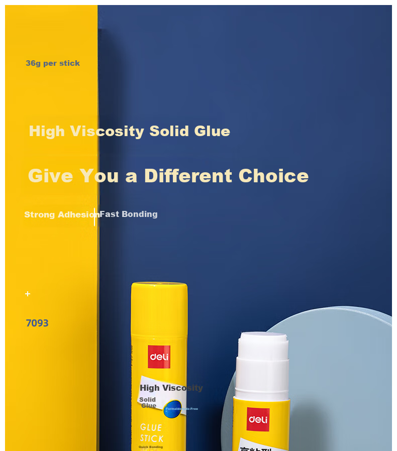 Deli 36g High Viscosity PVP Solid Glue Stick, Formaldehyde-Free Quick-Drying Durable Adhesive, Strong Bonding, Student Stationery, Single Stick for Order Filler, Office Supplies 2