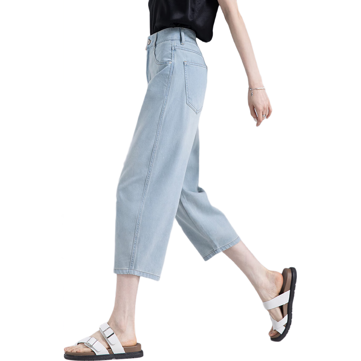 Dme Cool Lyocell Three-Quarter Harem Pants, High-Waisted Slimming Versatile Jeans for Women, Summer Hot-Selling Thin Style