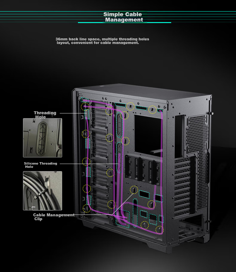 PHANTEKS ENTHOO PRO II Non-Side-Through PK620 Full Tower NAS Enterprise Server AI Workstation Case (SSI-EEB/11xPCI/deep Learning/5090) 14