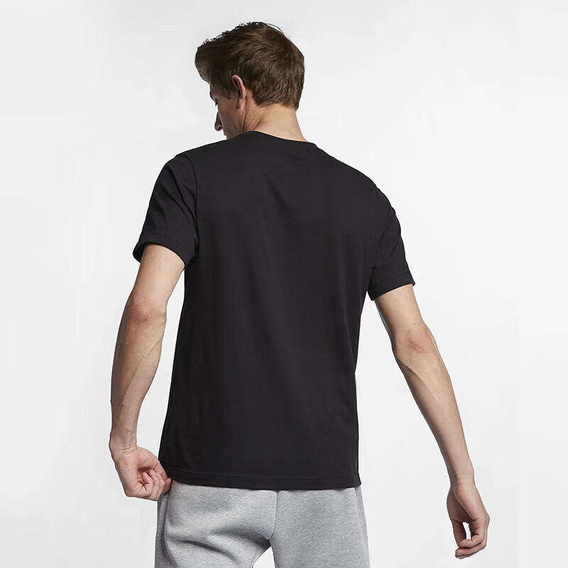 NIKE Spring And Summer Men's Short-Sleeve T-Shirt, Pure Cotton, Sports Casual, Classic Simple Style, AR5007-011, Black, Size L