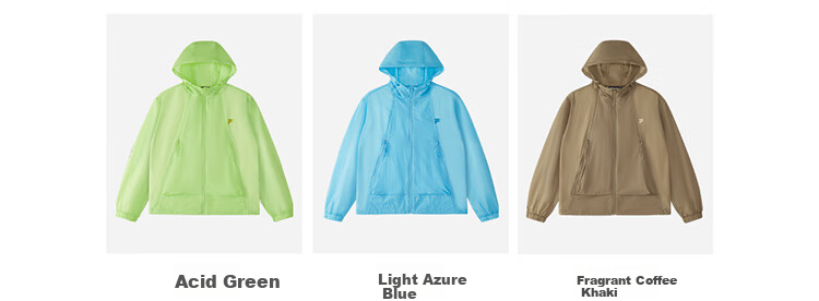 FILAFUSION FILA Trendy Couple's Woven Jacket, Summer Loose Sun Protection Hooded Top 17