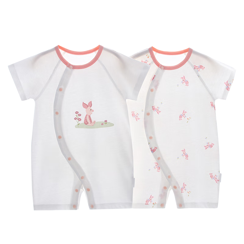 Disney Baby Clothes, Newborn Summer Thin Onesie, Pure Cotton Romper, Full Moon Baby Hundred Days Bodysuit Pajamas