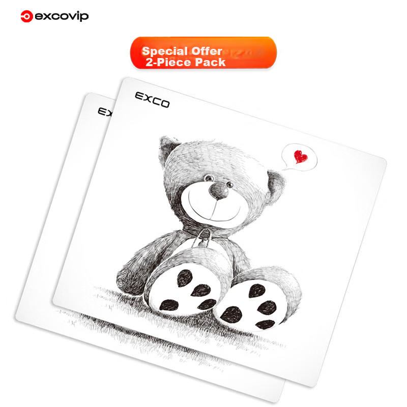 EXCO 2-Pack Cute Bear Mouse Pad, Small Cartoon Anime Laptop Office Mat, Portable Gaming Simple Office Supplies for Women 0285