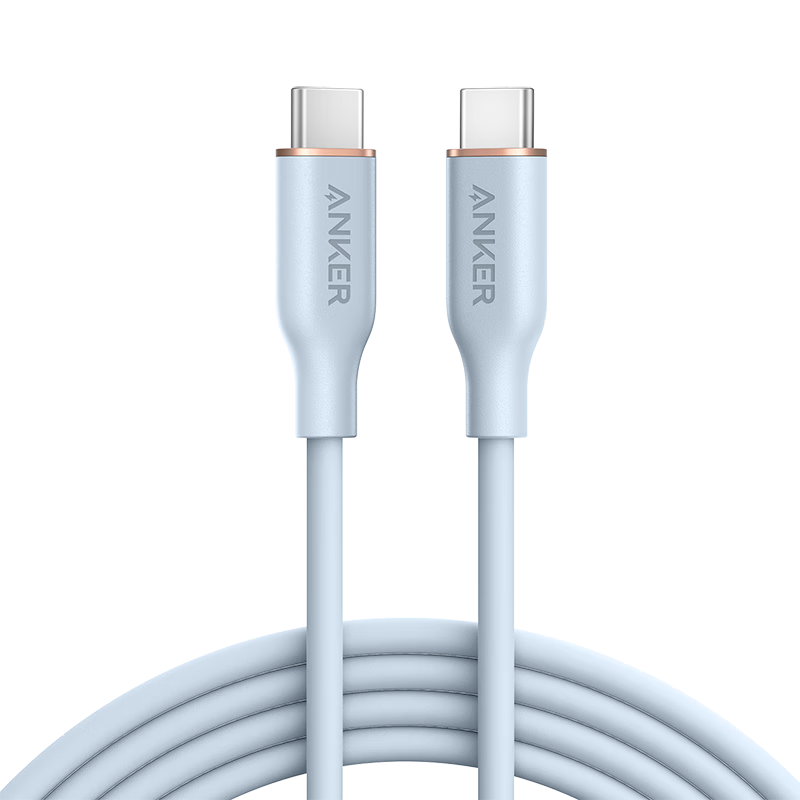 ANKER 240W Dual-Head Type-C Apple Charging Cable for iPhone 17 Pro Max/16/15, Compatible with PC, Huawei, Xiaomi, Skin-Friendly Fast Charging Cable 1.8m Blue
