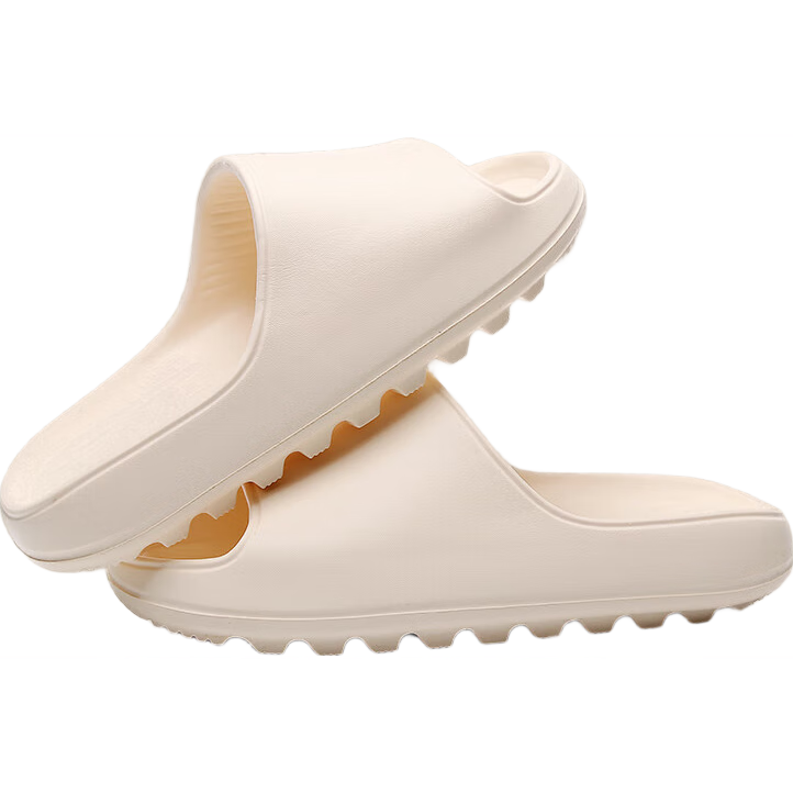 GUOLUOFEI Squishy Slippers for Men And Women, Summer Non-Slip Extra Large Size Bathroom Shower Thick-Soled Sandals, Beige, Size 39-40