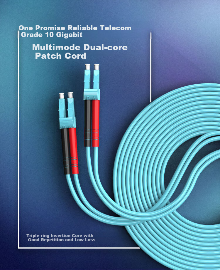 Nokoxin Telecom-Grade 10 Gigabit Multi-Mode Dual-Core Fiber Optic Patch Cable OM3 Multi-Mode Dual-Core Bend-Resistant Pigtail Fiber Optic Module Data Core Computer Room Communication Connection Fiber Optic Pigtail LC-LC, 3 Meters 1