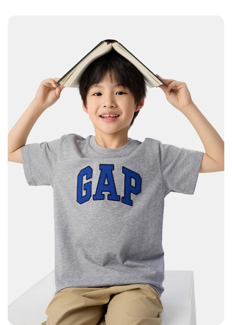 GAP [Same Style for Older And Younger Kids] Boys' Summer Moisture-Wicking Quick-Dry Short-Sleeve T-Shirt Children's Clothing 775228 10