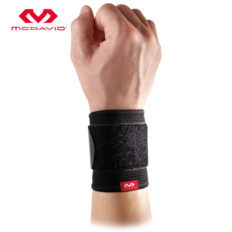 McDavid 513 Basketball Badminton Fitness Wrist Support Breathable Compression Band for Men And Women, Black, S/M