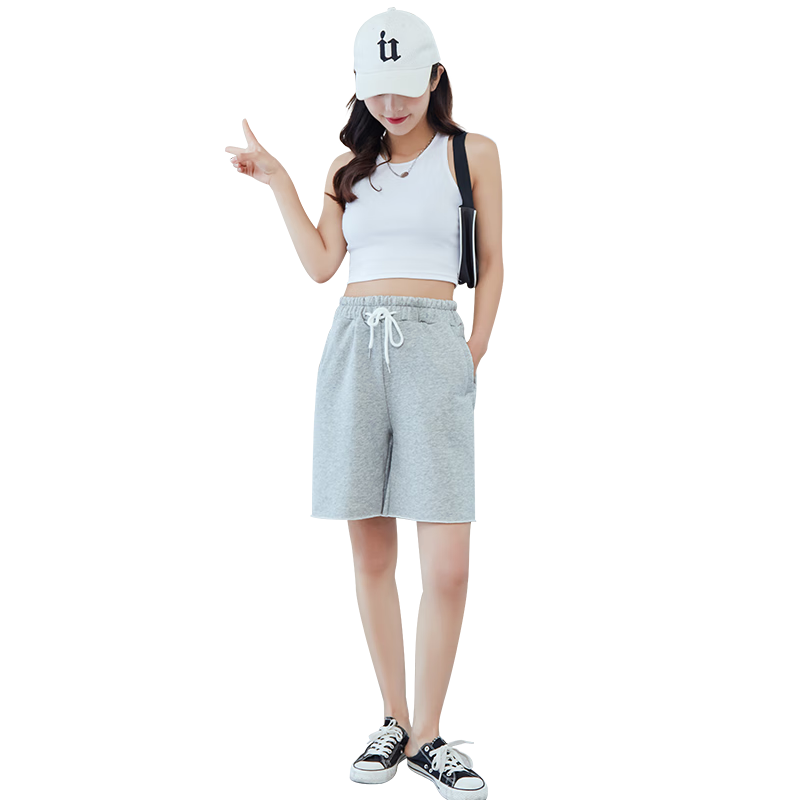 LangSha Women's Wide-Leg Sports Shorts, Lightweight Summer Pants, Loose-Fitting Knee-Length Shorts, High-Waisted Casual Running Shorts for Outdoor Wear