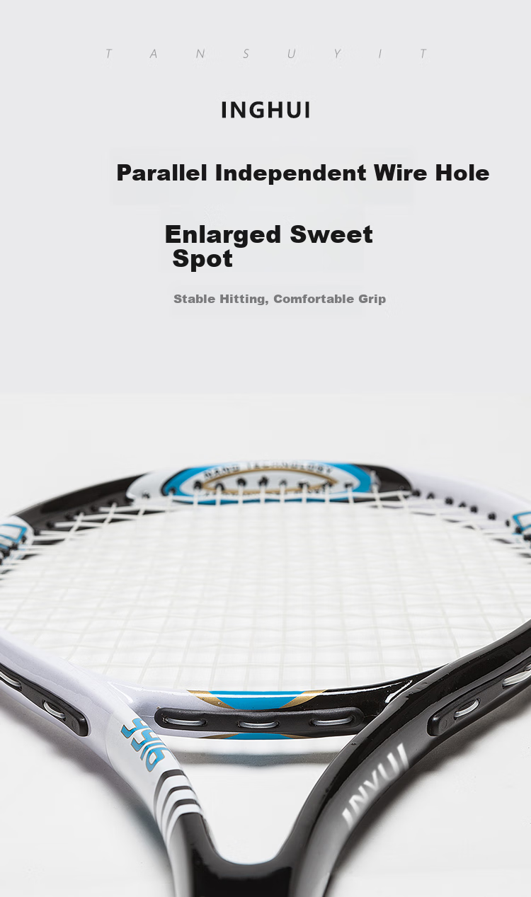 INVUI Tennis Racket Integrated Carbon Composite, Beginner Racket, Tennis Rebound Trainer, with String Tennis Racket, Racket Case 2