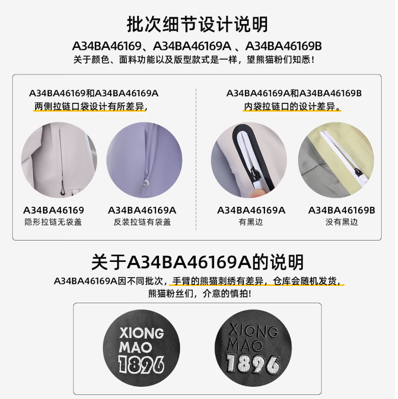CAMEL Panda Outdoor Single-Layer Jacket for Men And Women, Waterproof Hard Shell Color-Block Coat A34BA46169 Phantom Black L 1