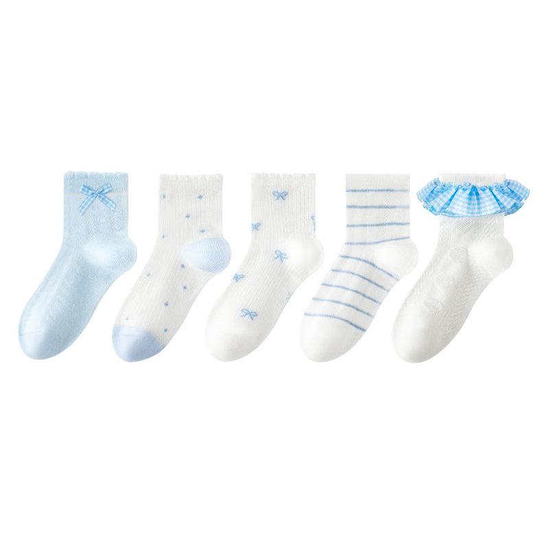 Caramella Spring And Summer Girls' Socks 2026, Thin Mesh Breathable Cotton Short Socks, Preppy Style Children's Socks, Lace Baby Infant Socks