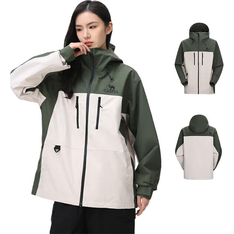 CAMEL Outdoor Waterproof Single-Layer Jacket 31187A Moon Shadow Green Oak Gray Unisex XXL