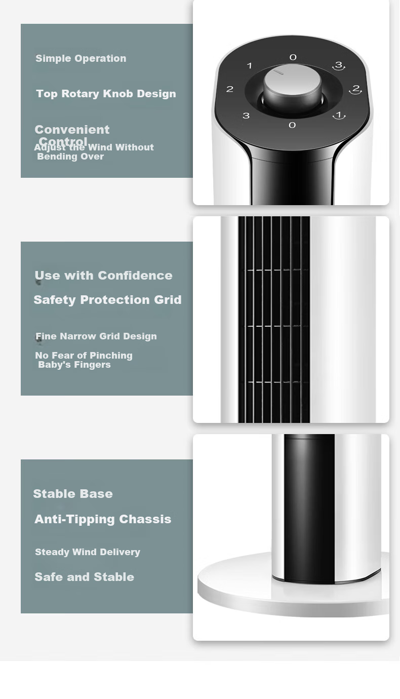 Haier Tower Fan, Home Electric Fan, Quiet Energy-Saving Bladeless Fan, High Air Volume Electric Fan, Soft Wind, Heightened Floor Fan, Living Room Bedroom Large Area Oscillating Standing Fan FZJ1102A 16