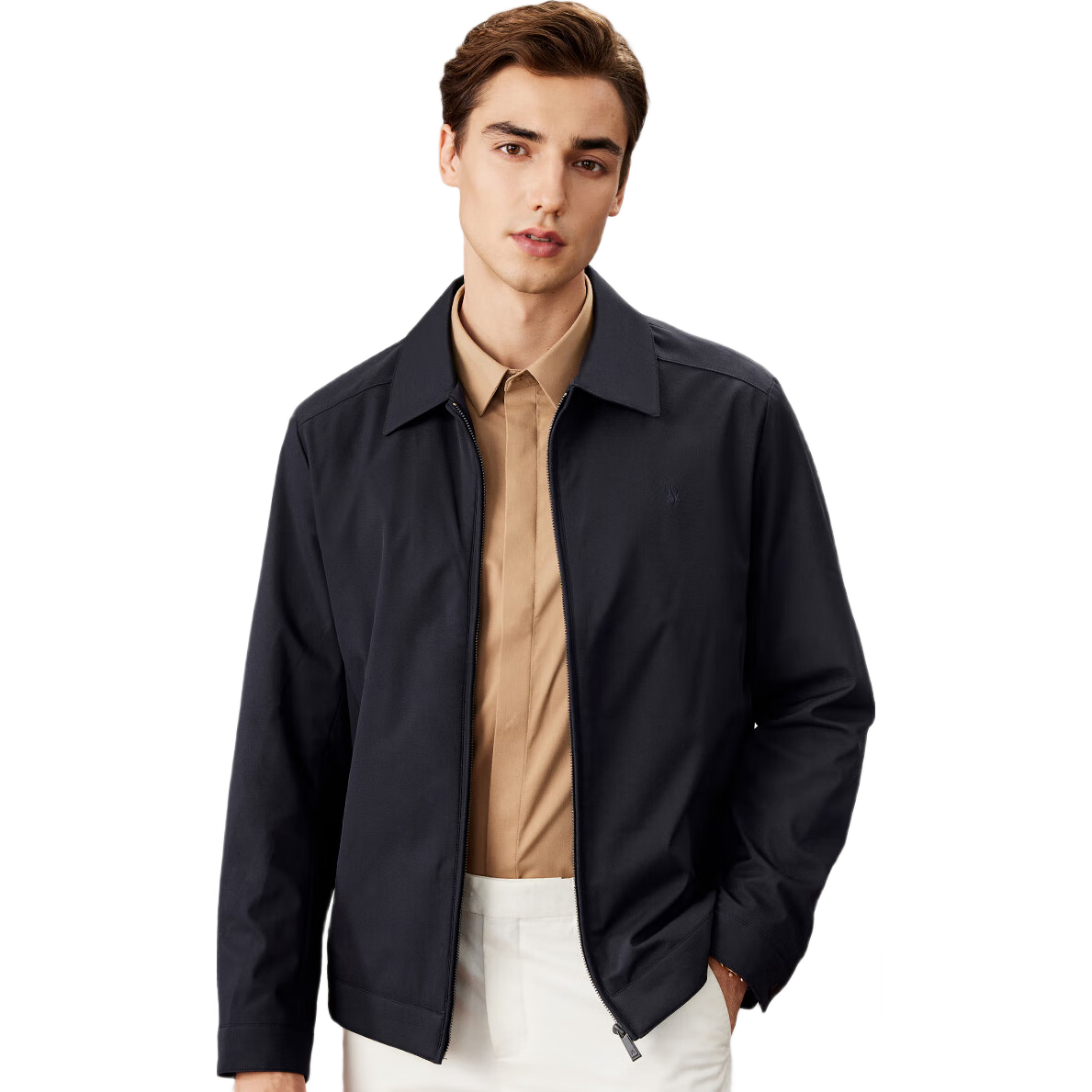 FIRS Men's Executive Jacket, Spring And Autumn Business Casual Commute Wear-Resistant Public Service Cadre Lapel Wrinkle-Resistant Top, Triple-Protection Coat