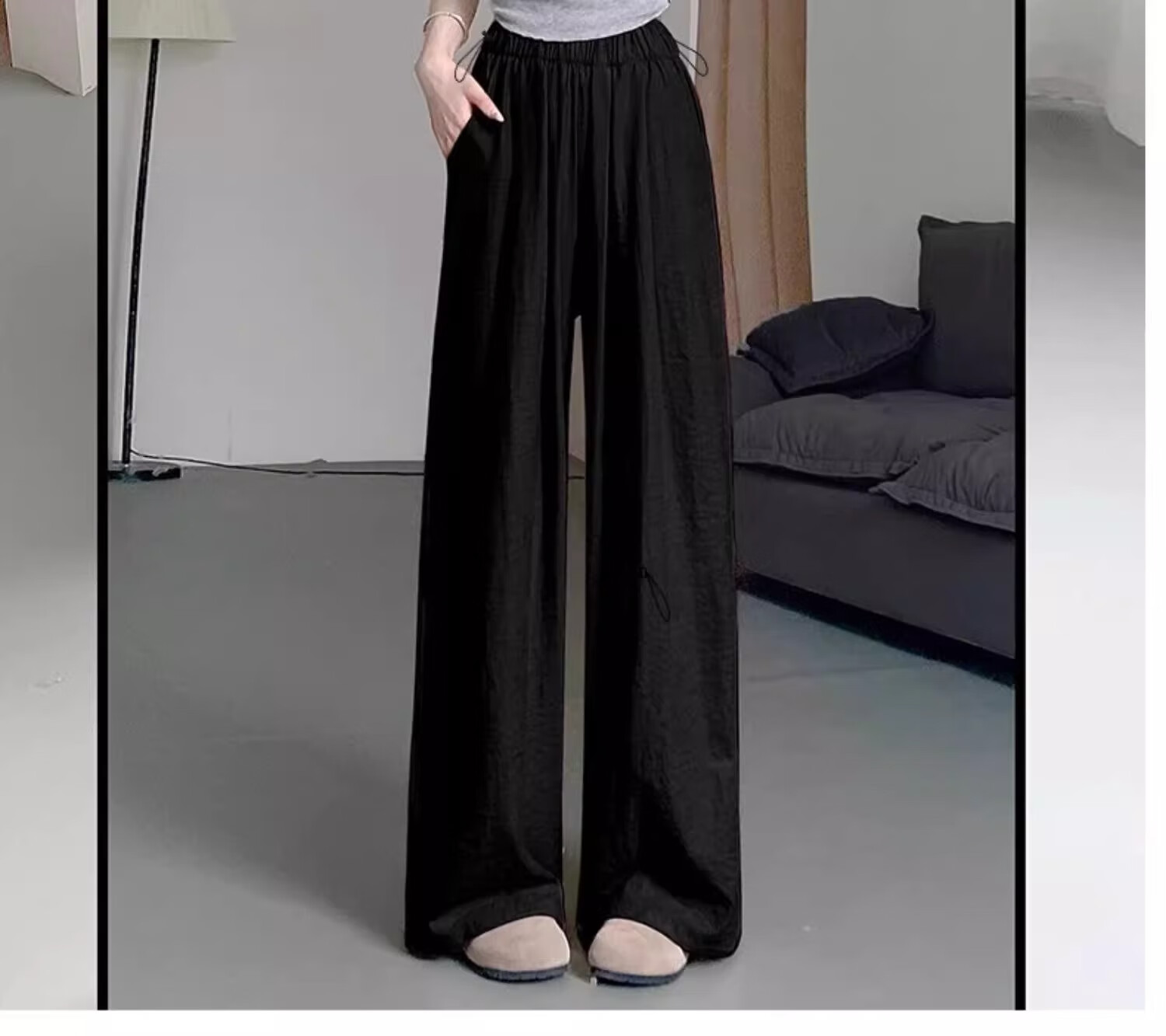 JOYNCLEON Maternity Pants Summer Thin Yamamoto Style Non-Restrictive Belly Wide-Leg Maternity Wear Off-White XL Jyk183515 21