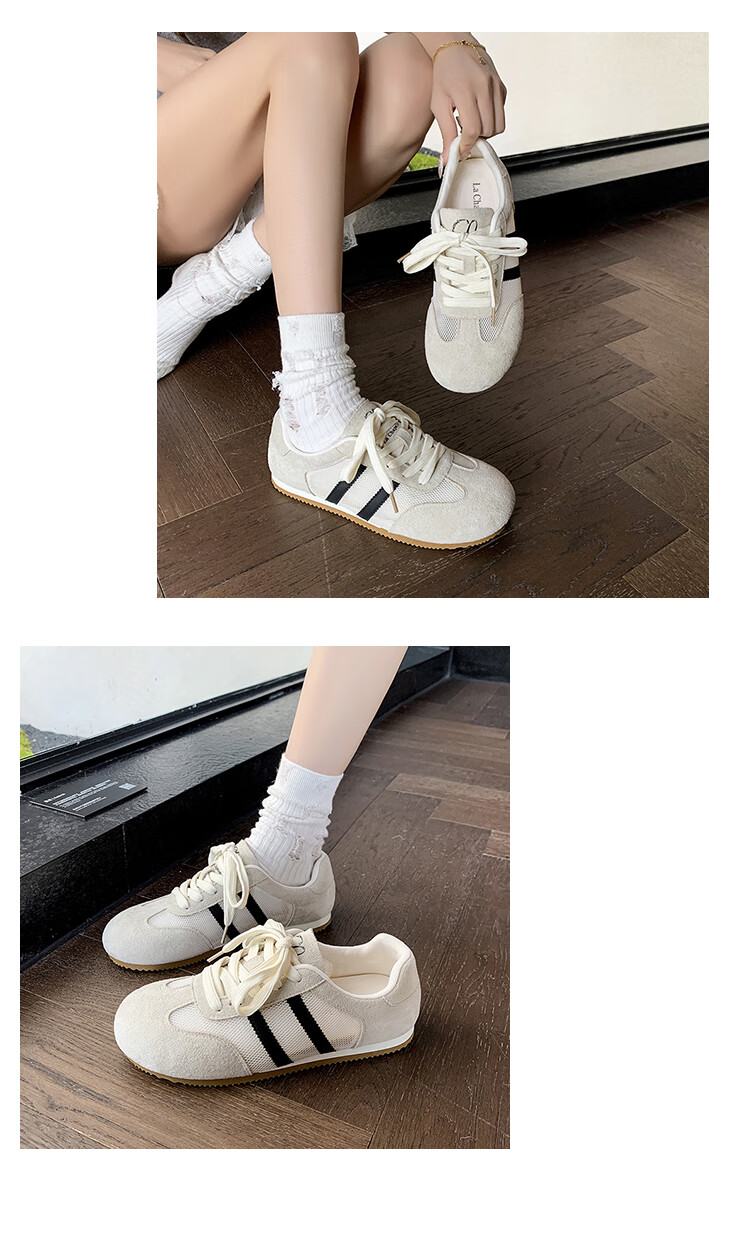 La Chapelle Women's Shoes, Versatile Breathable Mesh Casual Sneakers for Women - 2219 Beige Gray Black, Size 39 6