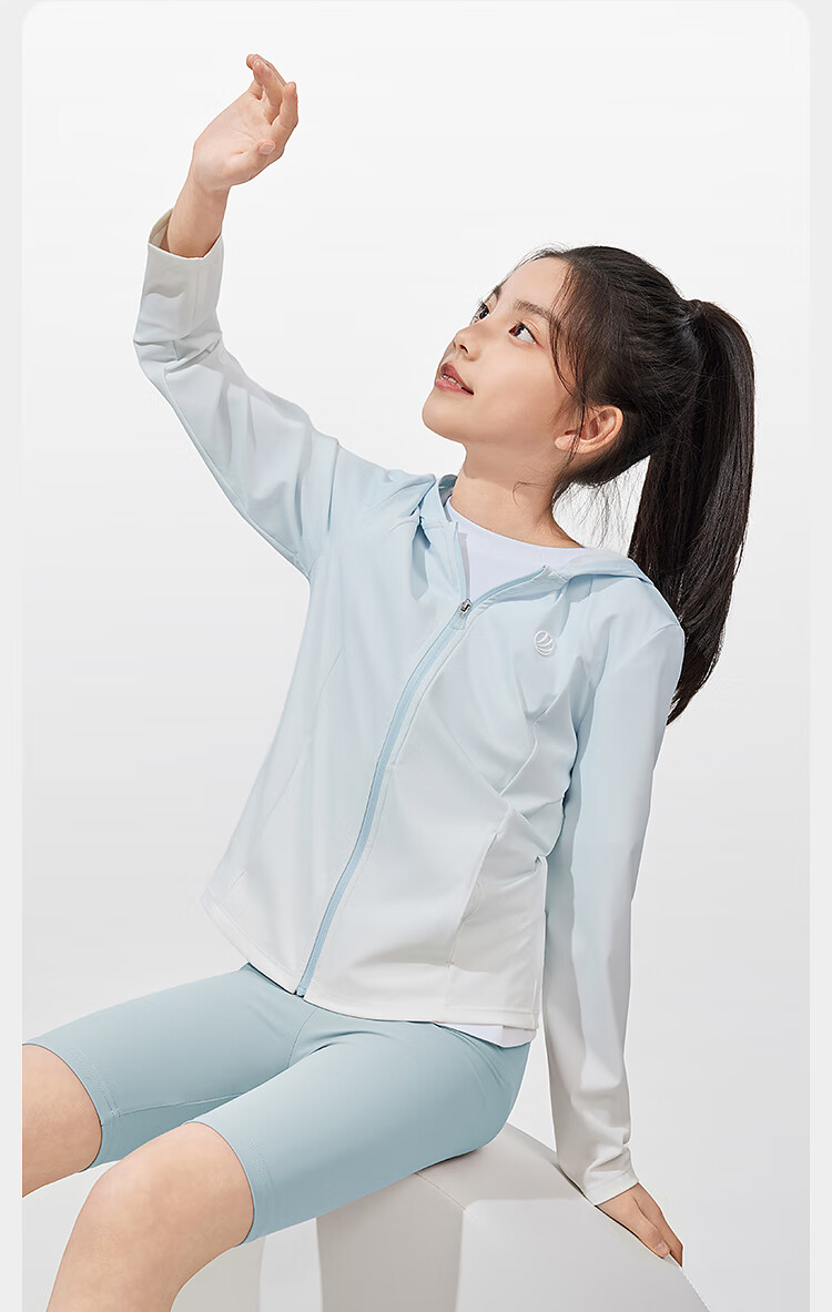 BOSIDENG Summer National Standard Original Yarn Sun Protection Clothing for Girls, UPF100+ UV-Resistant Trendy Outdoor Travel Jacket 7