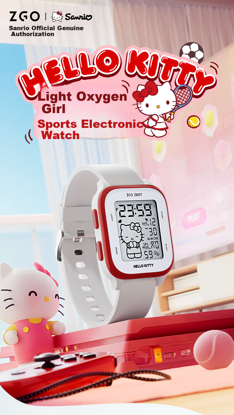 Hello Kitty Children's Watch for Girls Aged 6-12 Elementary And Middle School Students Sports Smart Watch Electronic Watch for Students 878 1