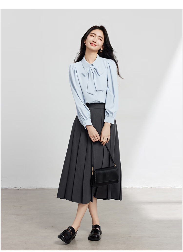 Bodexiaojie Women's Chiffon Bow Tie Blouse, Professional Commute Formal Wear, Inner Layer for Petite Figures, Interview Shirt, White, XL 13