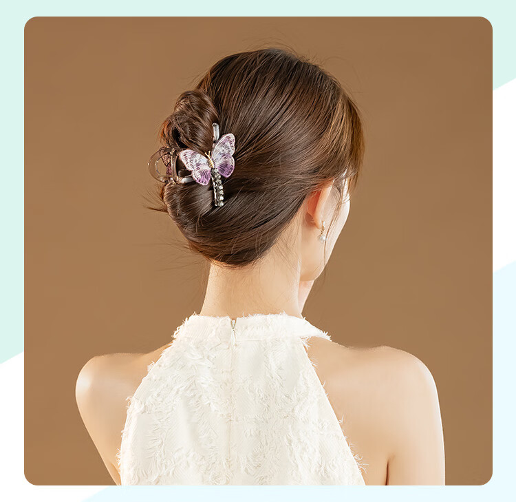 CHIMERA Half-Up Hair Clip Embroidered Butterfly Shark Clip Hairpin for Thin Hair Women Birthday Gift 5