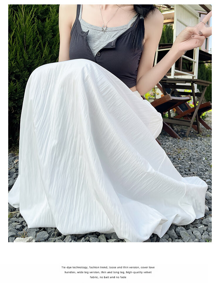 Free Style Bud Half Skirt Women 2026 Summer New Elastic High Waist Draped Slim Lantern Skirt Lazy A-Line Mid-Length Skirt 13