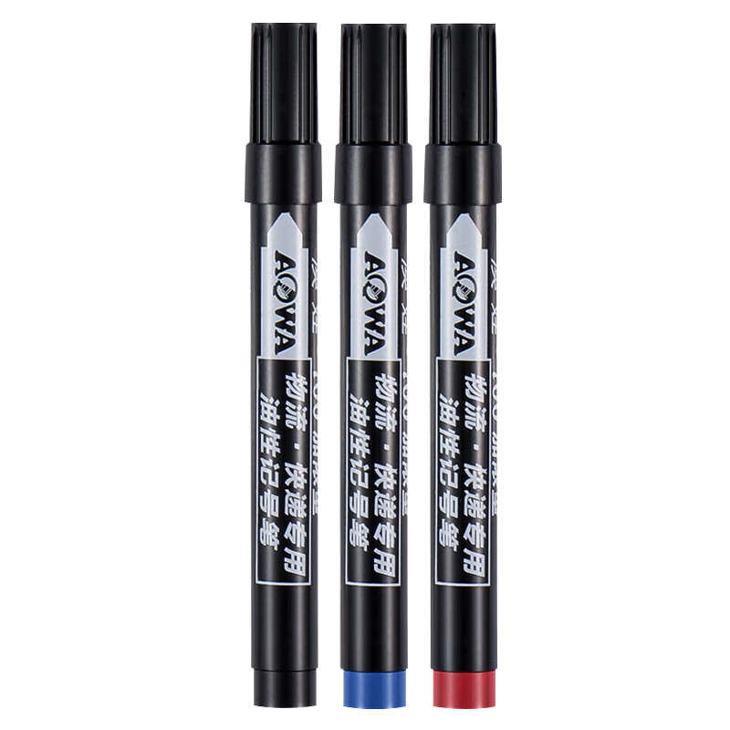 Aowa Marker Pens, Red Blue Black Large Tip Oil-Based Signature Pens, 30 Black Waterproof Quick-Drying Non-Fading Colorful Thick Fiber Pen Tips, Quick-Drying Waterproof, for Logistics Office Express Delivery Use