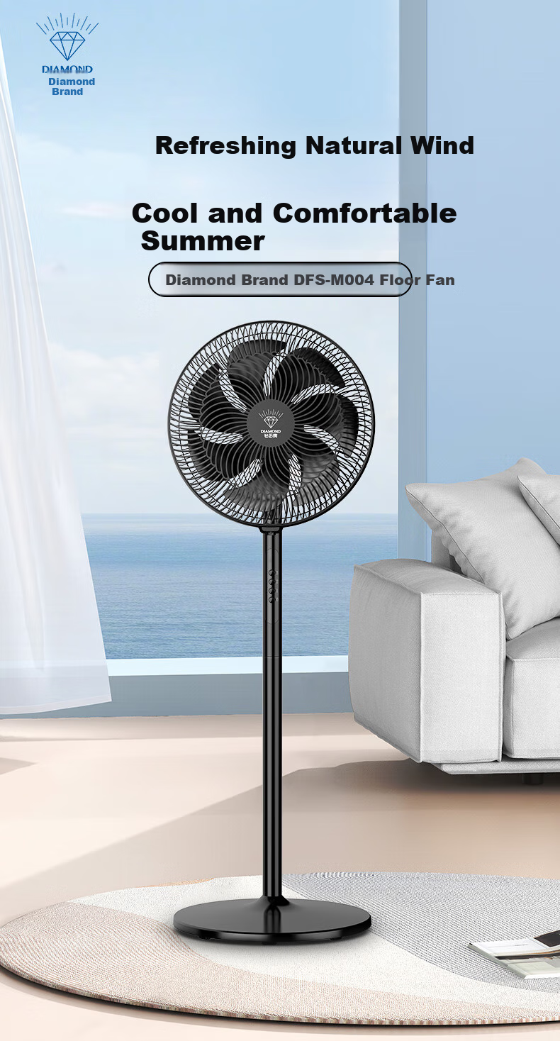 DIAMOND Electric Fan, Home Floor Fan, Industrial Fan, Standing High-Power Oscillating Fan, Powerful Electric Fan for Living Room, Factory Workshop, Commercial Aluminum Blade Business Electric Fan M014 3