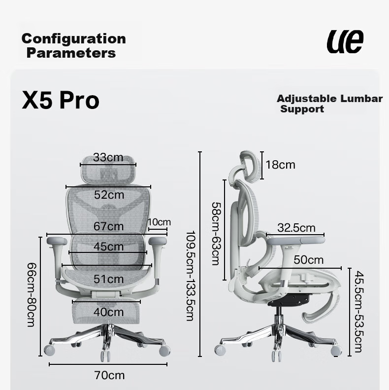 Yongyi X5Pro Ergonomic Chair, Computer Chair, Long-Sitting Back Support, Reclining Office Chair, Gaming Chair, Ergonomic Seat 17